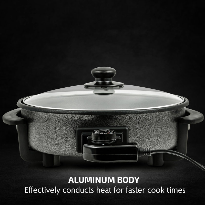 Ovente 12" NonStick Electric Skillet with Glass Lid & Reviews Wayfair